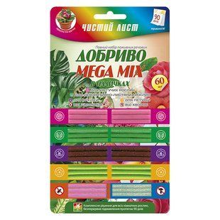 Добриво Чистий лист палочки MEGA MIX (мега мікс) фото, Добриво Чистий лист палочки MEGA MIX (мега мікс) інтернет магазин Добрі сходи